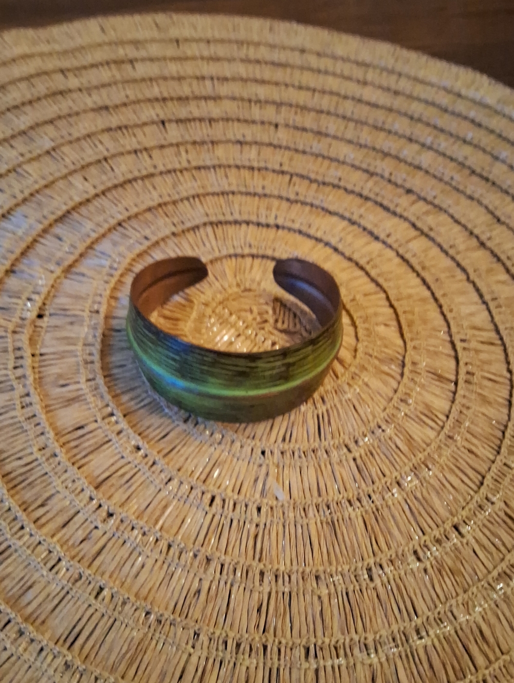 Copper Green Patina Adjustablev Cuff Bracelet